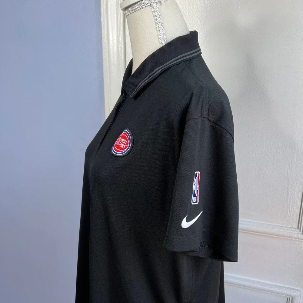 Nike Dri-Fit Detroit‎ Pistons Polo Top Basketball NBA Short Sleeve Women's XL
